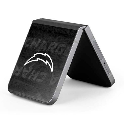 NFL Los Angeles Chargers Black & White Galaxy Z Flip6 Skin